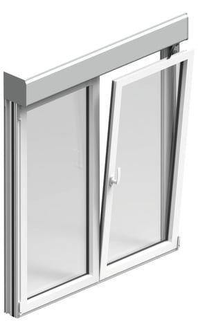 Fenêtre aluminium blanc oscillo-battante 2 vantaux + volet roulant h.105 x l.100 cm - GoodHome - Brico Dépôt