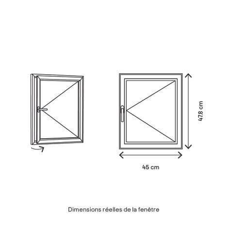 Fenêtre bois battante 1 vantail droit H.45 x l.40 cm - GoodHome - Brico Dépôt