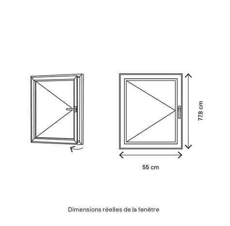 Fenêtre bois battante 1 vantail gauche H.75 x l.50 cm - GoodHome - Brico Dépôt