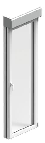 Porte-fenêtre aluminium blanc 1 vantail droit + volet roulant H.205 x l.80 cm - GoodHome - Brico Dépôt