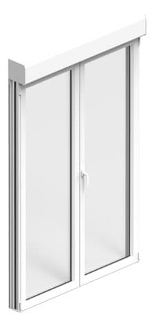 Porte-fenêtre aluminium blanc 2 vantaux + volet roulant H.205 x l.120 cm - GoodHome - Brico Dépôt