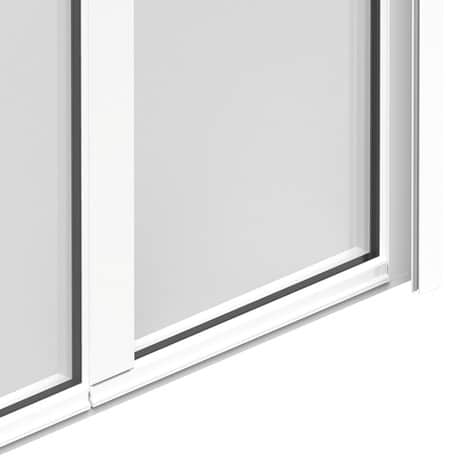 Porte-fenêtre aluminium blanc 2 vantaux + volet roulant H.215 x l.120 cm - GoodHome - Brico Dépôt