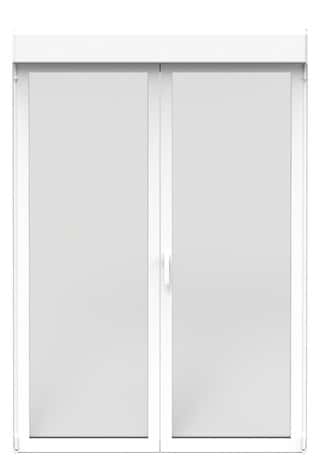 Porte-fenêtre aluminium blanc 2 vantaux + volet roulant H.215 x l.140 cm - GoodHome - Brico Dépôt