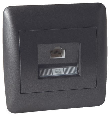 Prise RJ45 "OME" anthracite - Bodner - Brico Dépôt