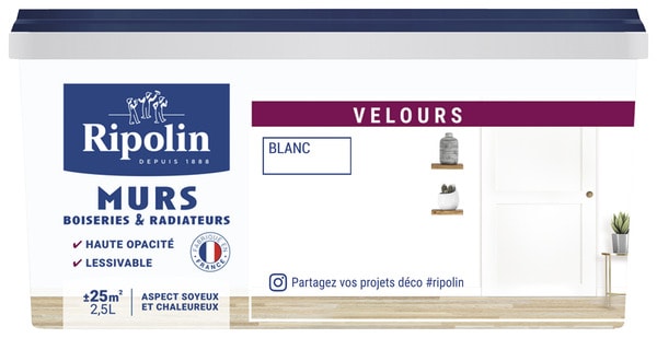 Peinture intérieur Velours 2,5 L Blanc - Ripolin - Brico Dépôt