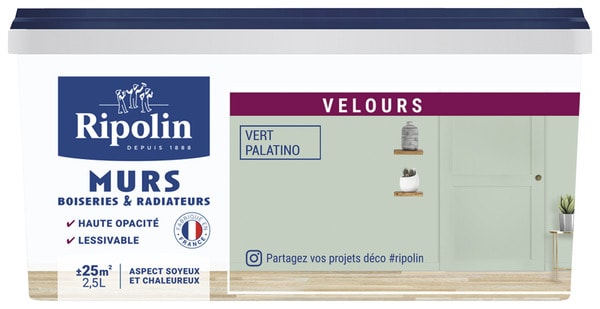 Peinture intérieur Velours 2,5 L Vert palatino - Ripolin - Brico Dépôt
