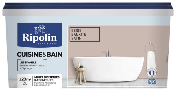 Peinture intérieur Satin 2 L Beige bauxite - Ripolin - Brico Dépôt