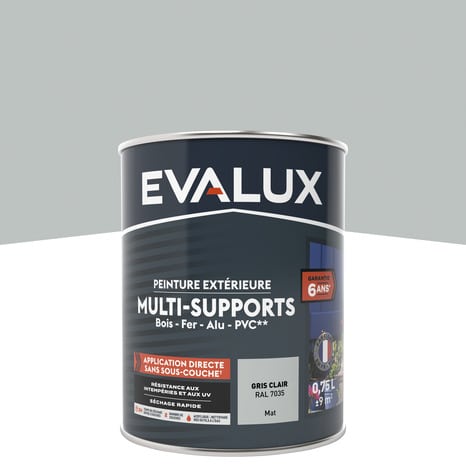 Peinture extérieure Satin multi supports 0,75 L gris clair - Evalux - Brico Dépôt