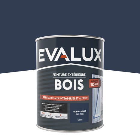 Peinture extérieur bois 0,75 L saphir satin - Evalux - Brico Dépôt