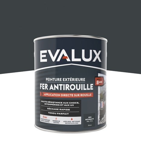 Peinture extérieure métal 2,5 L anthracite gloss - Evalux - Brico Dépôt