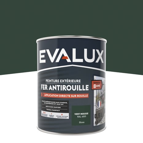 Peinture extérieure métal 0,5 L vert mousse brillant - Evalux - Brico Dépôt