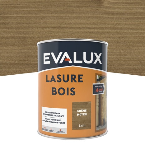 Lasure chêne moyen 0,75 L - satin - Evalux - Brico Dépôt