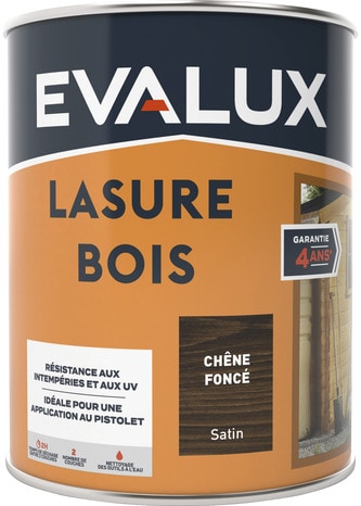 Lasure chêne foncé 0,75 L satin - Evalux - Brico Dépôt