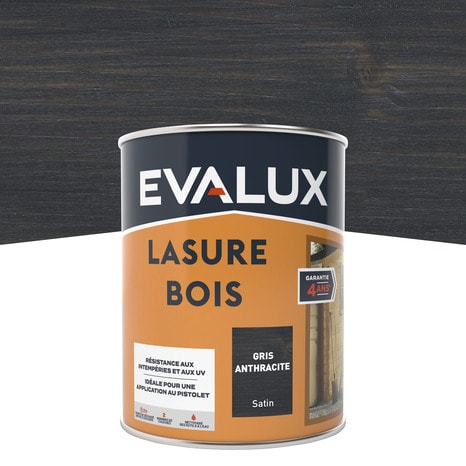 Lasure anthracite 0,75 L satin - Evalux - Brico Dépôt