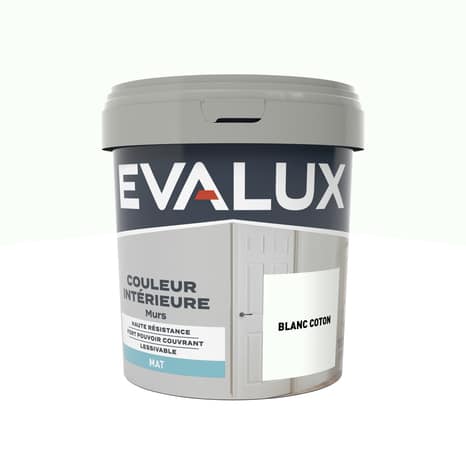 Peinture mur intérieur mat 0,75 L blanc coton - Evalux - Brico Dépôt