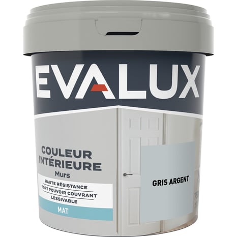 Peinture mur intérieur Mat 0,75 L Gris argent - Evalux - Brico Dépôt