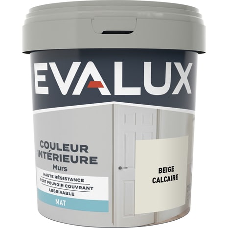 Peinture mur intérieur Mat 0,75 L Beige calcaire - Evalux - Brico Dépôt