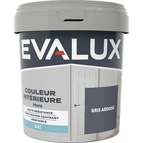 Peinture mur intérieur Mat 0,75 L Gris ardoise - Evalux - Brico Dépôt