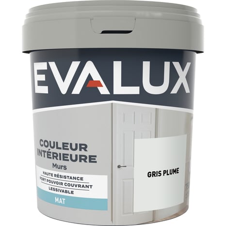 Peinture mur intérieur Mat 0,75 L Gris plume - Evalux - Brico Dépôt