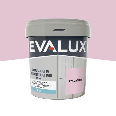 Peinture mur intérieur Mat 0,75 L Rose bonbon - Evalux - Brico Dépôt