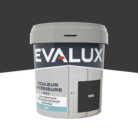 Peinture mur intérieur Mat 0,75 L Noir - Evalux - Brico Dépôt