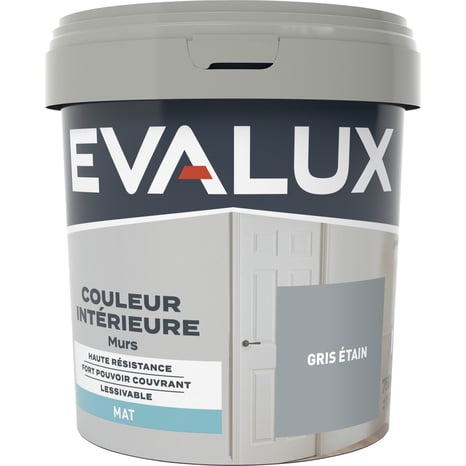 Peinture mur intérieur Mat 0,75 L Gris étain - Evalux - Brico Dépôt