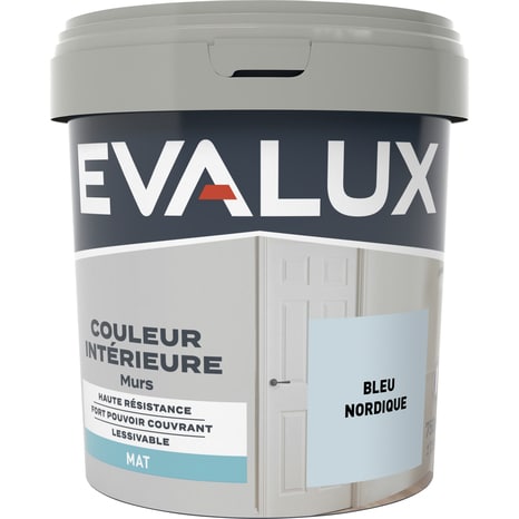 Peinture mur intérieur Mat 0,75 L Bleu nordique - Evalux - Brico Dépôt