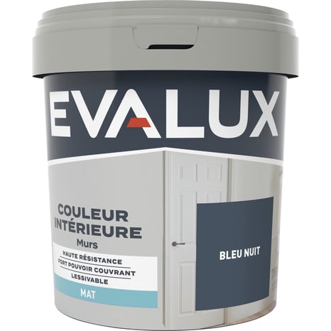 Peinture mur intérieur Mat 0,75 L Bleu nuit - Evalux - Brico Dépôt