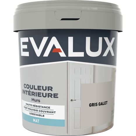 Peinture mur intérieur Mat 0,75 L Gris galet - Evalux - Brico Dépôt