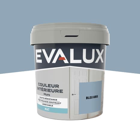 Peinture mur intérieur Mat 0,75 L Bleu Gris - Evalux - Brico Dépôt