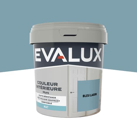 Peinture mur intérieur Mat 0,75 L Bleu lagon - Evalux - Brico Dépôt