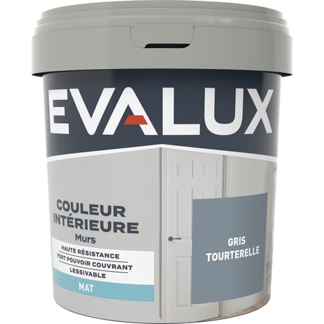 Peinture mur intérieur Mat 0,75 L Gris tourterelle - Evalux - Brico Dépôt