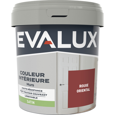 Peinture mur intérieur Satin 0,75 L Rouge oriental - Evalux - Brico Dépôt