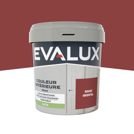 Peinture mur intérieur Satin 0,75 L Rouge oriental - Evalux - Brico Dépôt