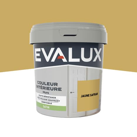 Peinture mur intérieur Satin 0,75 L Jaune safran - Evalux - Brico Dépôt