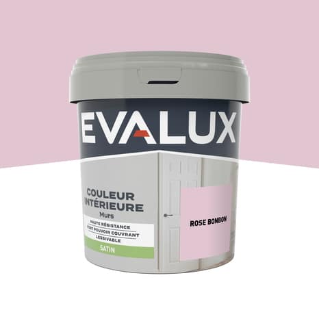 Peinture mur intérieur Satin 0,75 L Rose bonbon - Evalux - Brico Dépôt