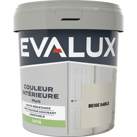 Peinture mur intérieur Satin 0,75 L Beige sable - Evalux - Brico Dépôt