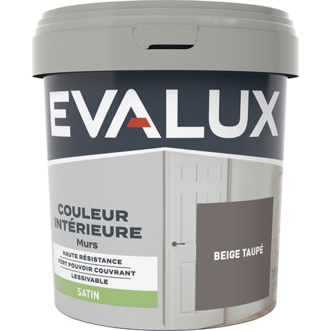 Peinture mur intérieur Satin 0,75 L Beige taupé - Evalux - Brico Dépôt