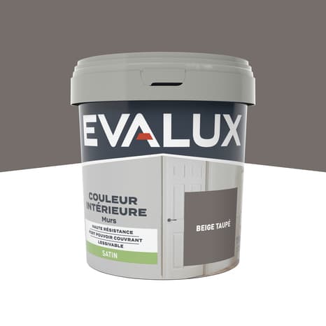 Peinture mur intérieur Satin 0,75 L Beige taupé - Evalux - Brico Dépôt