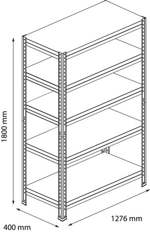 Étagère Rack en Acier avec 8 Plateaux 50 x 290 cm - Robbust - Modulo Storage