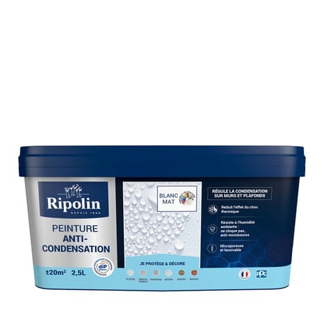 Peinture anti-condensation intérieur mat blanc Ripolin 2,5 L - Ripolin - Brico Dépôt