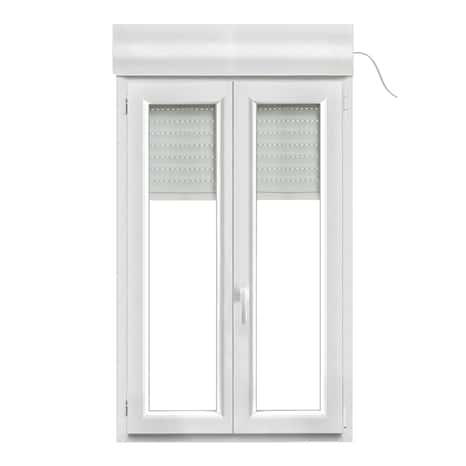 Fenêtre PVC blanc oscillo-battante 2 vantaux + volet roulant h.135 x l.90 cm - GoodHome - Brico Dépôt