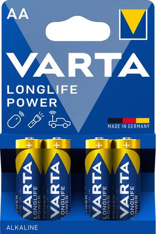 Lot de 4 piles alcalines AA/LR6 "LongLife Power" - Varta - Brico Dépôt