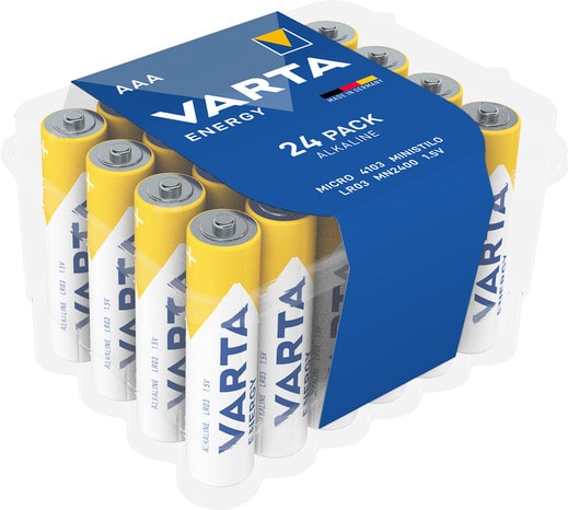 24 piles LR03 Alcaline Energy - Varta - Brico Dépôt