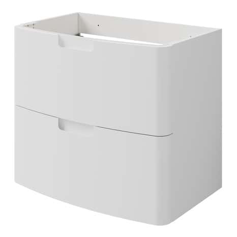 Meuble sous vasque 2 tiroirs à suspendre blanc "Himalia" L. 70 x H. 60 x P. 45cm - GoodHome - Brico Dépôt