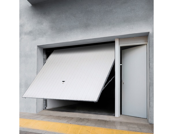 Porte de service blanche pour porte de garage basculante et