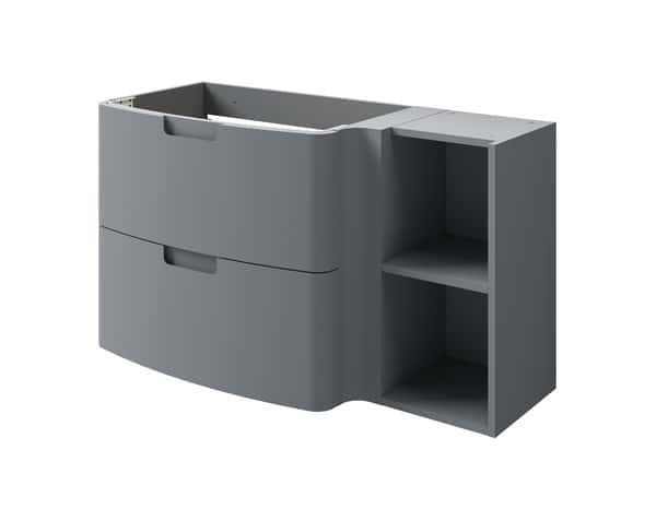 Meuble sous vasque gris "Himalia" L. 105 x H. 60 x P. 45 cm - GoodHome - Brico Dépôt