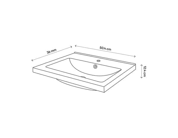 Plan vasque céramique blanc "Napold" L. 50 cm x P. 36 cm - Cooke and Lewis - Brico Dépôt