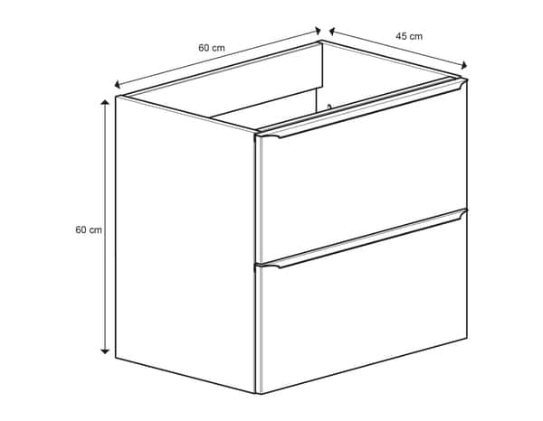 Meuble sous vasque à suspendre blanc Idalie L. 60 x H. 60 x P. 45 cm - Cooke and Lewis - Brico Dépôt