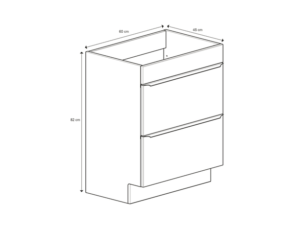 Meuble sous vasque à poser chêne Idalie L. 60 x H. 82 x P. 45 cm - Cooke and Lewis - Brico Dépôt